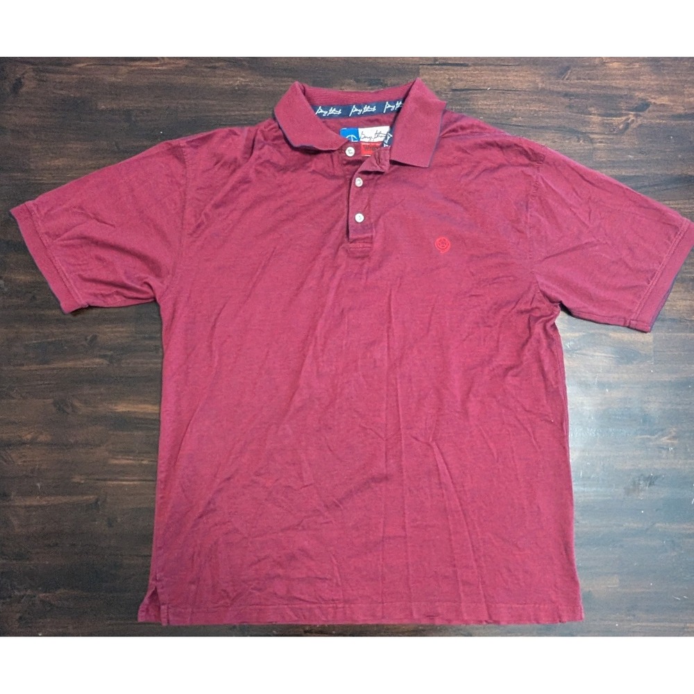 Wrangler George Strait Cowboy Cut Polo Shirt Men's XL Burgundy Red Micro Stripe